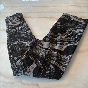 Athleta Marble Pattern Leggings - Black and Gray